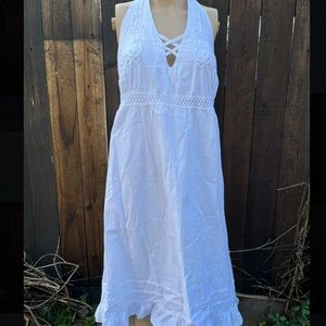 White 90s Halter Dress